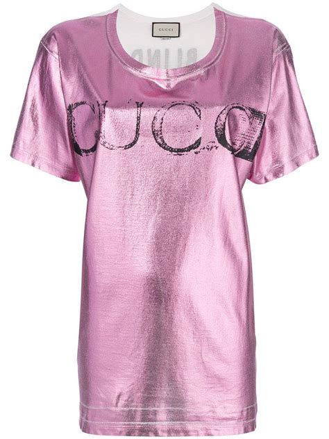 gucci pink metallic t shirt|pink gucci shades.